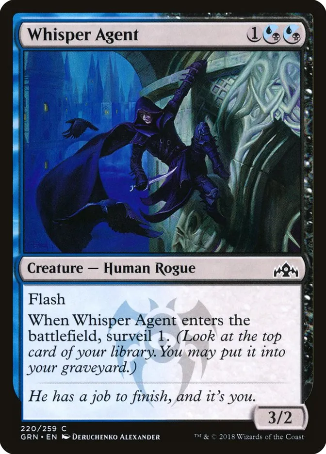 2018 Guilds of Ravnica Whisper Agent #220 common card image