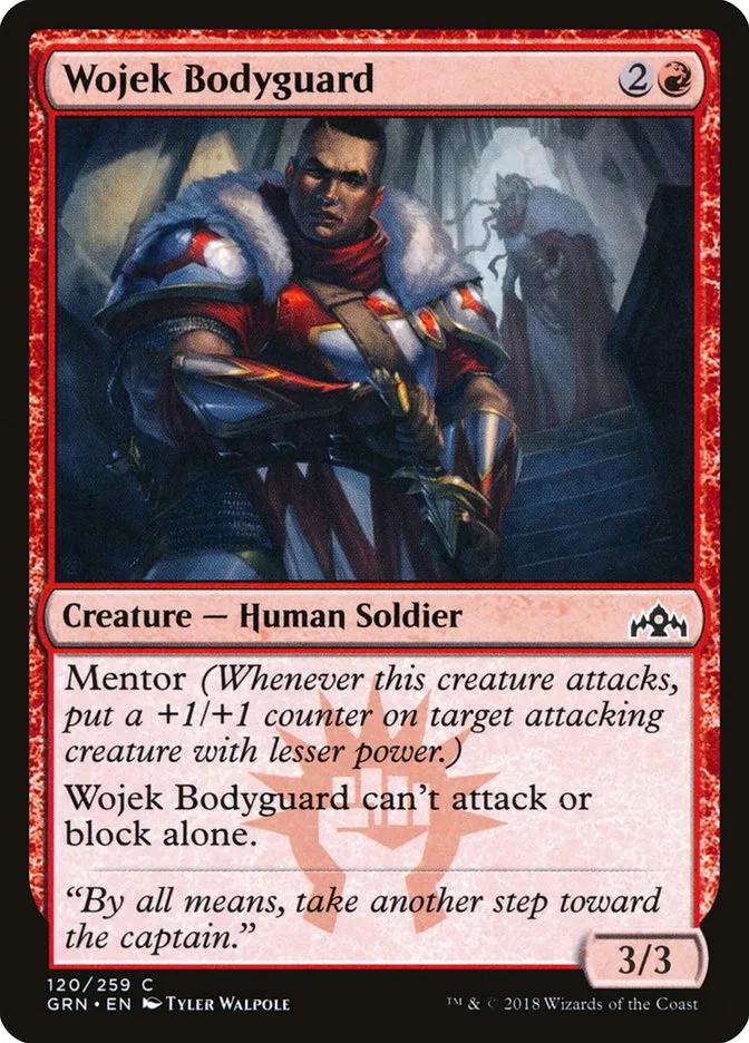 2018 Guilds of Ravnica Wojek Bodyguard common #120 common card image