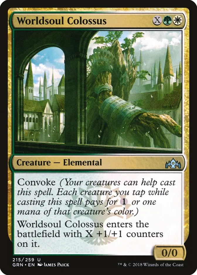 2018 Guilds of Ravnica Worldsoul Colossus uncommon #215 uncommon card image