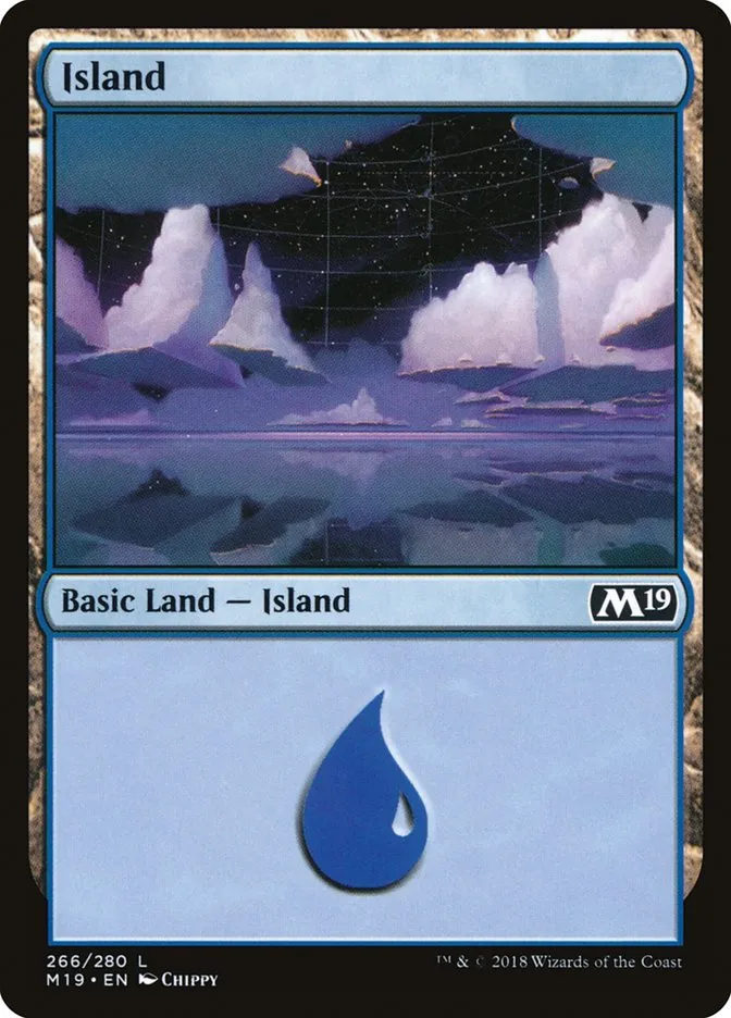2018 Core Set 2019 Island common #266 common card image