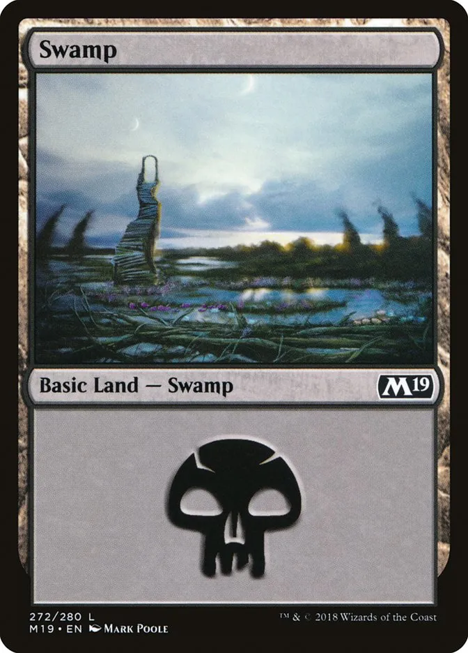 2018 Core Set 2019 Swamp common #272 common card image