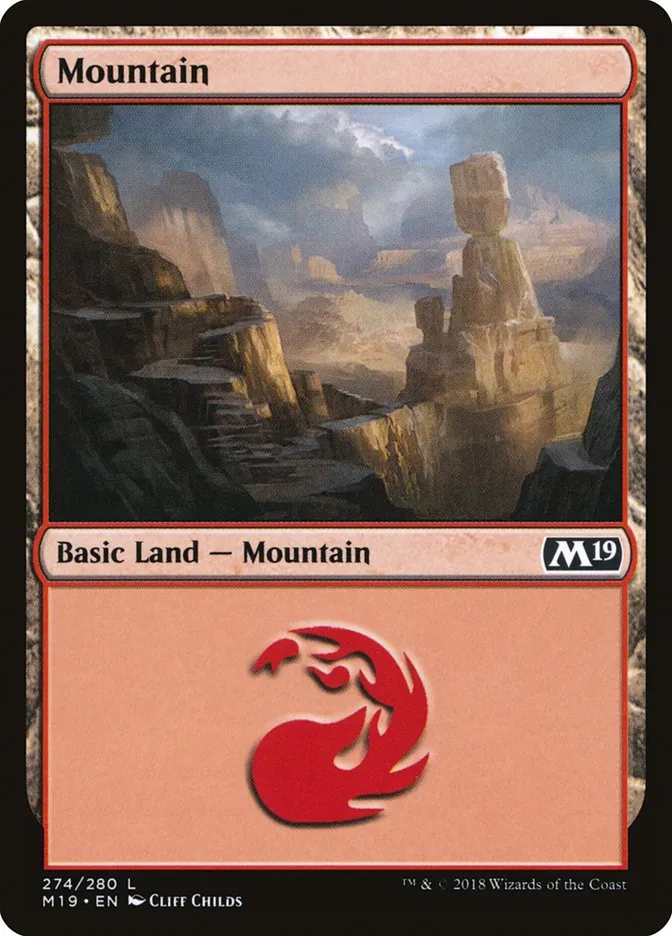 2018 Core Set 2019 Mountain common #274 common card image