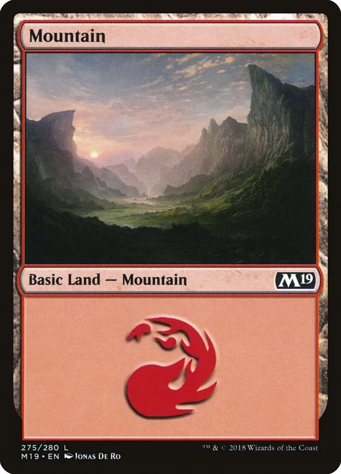2018 Core Set 2019 Mountain common #275 common card image