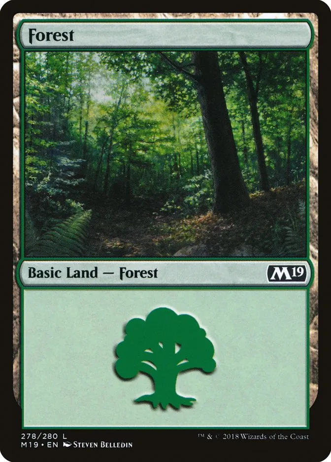 2018 Core Set 2019 Forest common #278 common card image