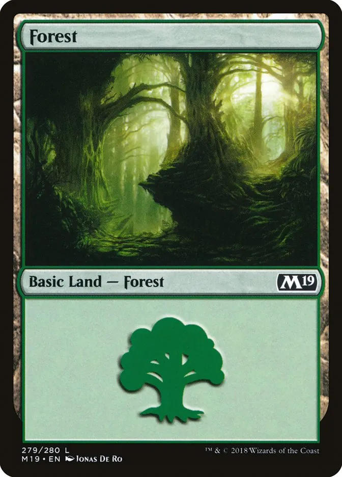 2018 Core Set 2019 Forest common #279 common card image