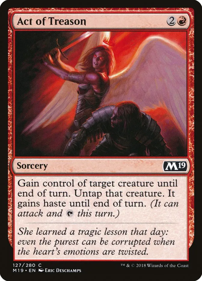 2018 Core Set 2019 Act of Treason #127 common card image