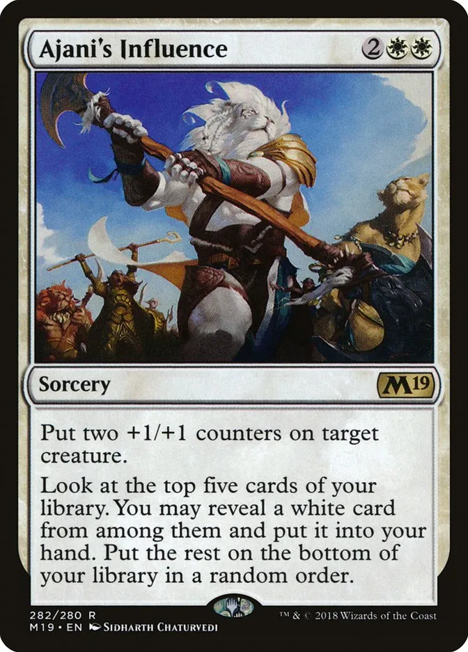 2018 Core Set 2019 Ajani's Influence rare #282 rare card image