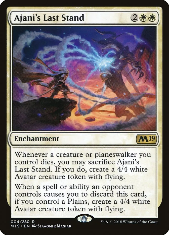 2018 Core Set 2019 Ajani's Last Stand #4 rare card image