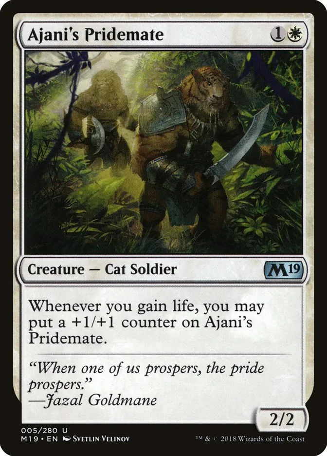 2018 Core Set 2019 Ajani's Pridemate uncommon #5 uncommon card image