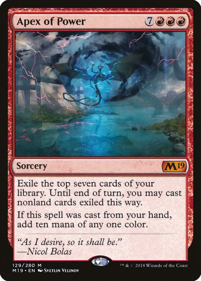 2018 Core Set 2019 Apex of Power mythic #129 mythic card image