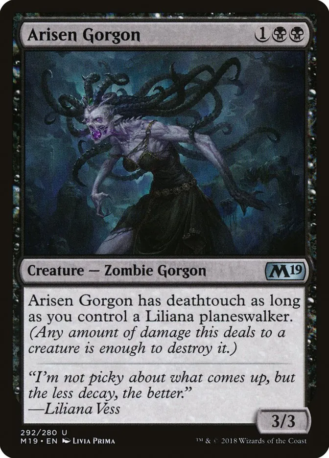 2018 Core Set 2019 Arisen Gorgon #292 uncommon card image