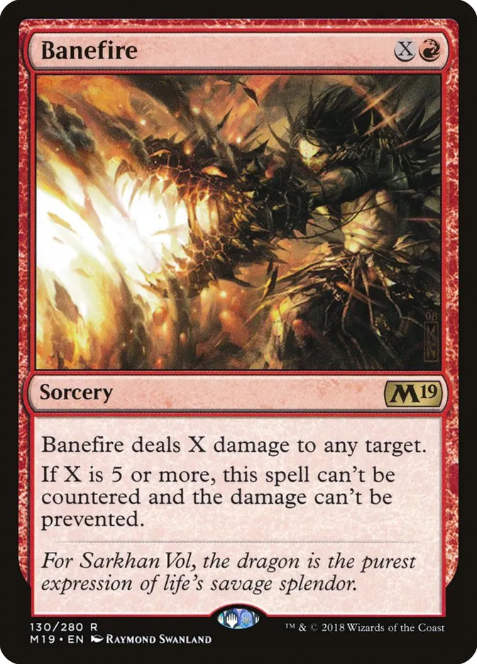 2018 Core Set 2019 Banefire rare #130 rare card image