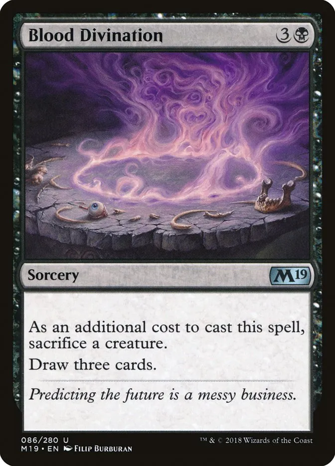 2018 Core Set 2019 Blood Divination uncommon #86 uncommon card image