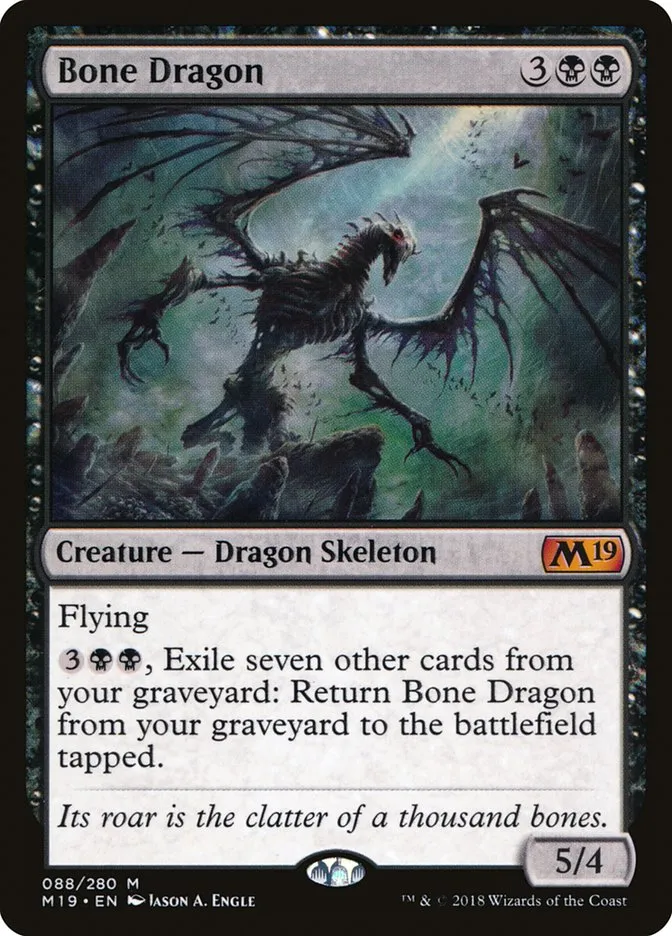 2018 Core Set 2019 Bone Dragon mythic #88 mythic card image