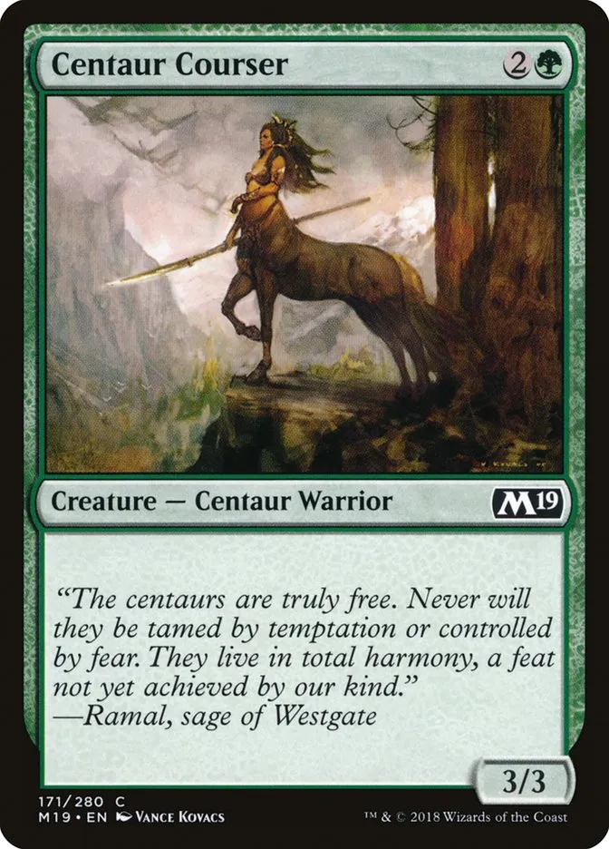 2018 Core Set 2019 Centaur Courser common #171 common card image