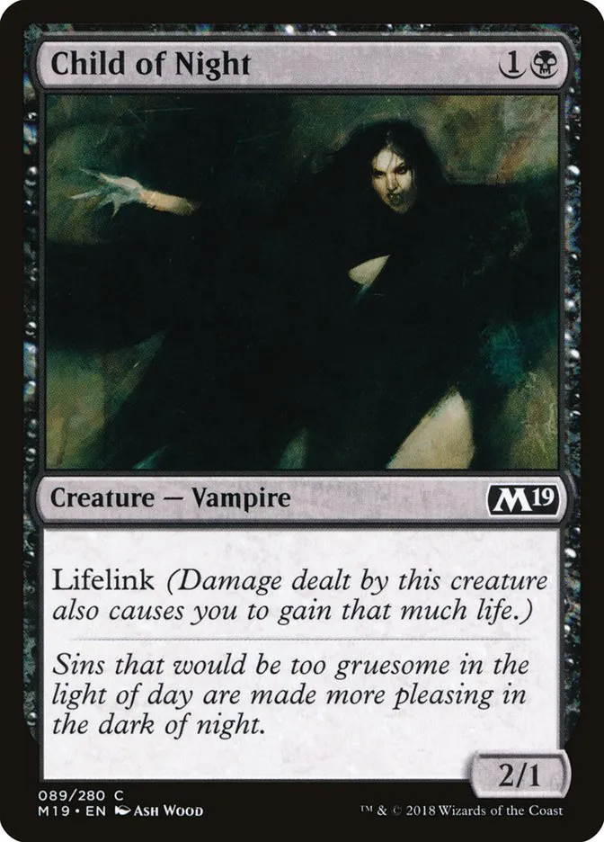 2018 Core Set 2019 Child of Night #89 common card image