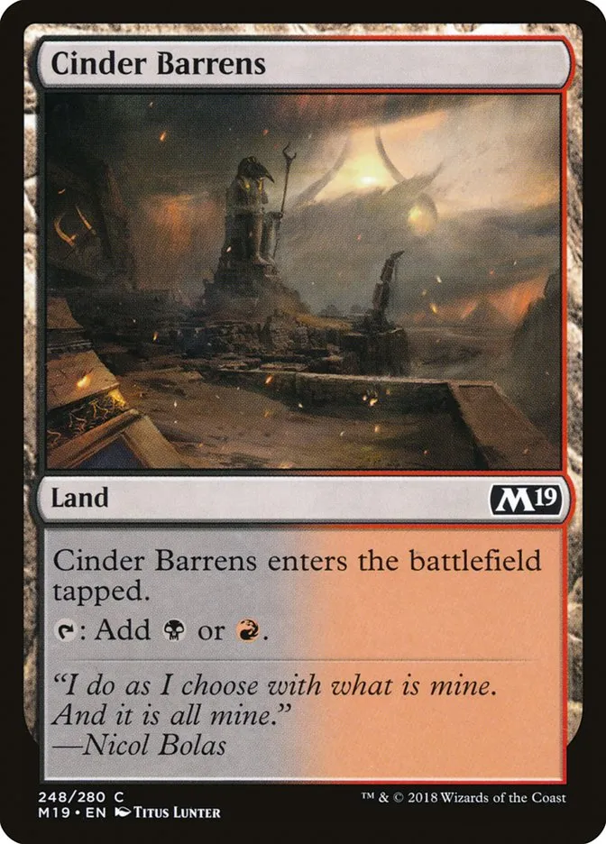 2018 Core Set 2019 Cinder Barrens common #248 common card image
