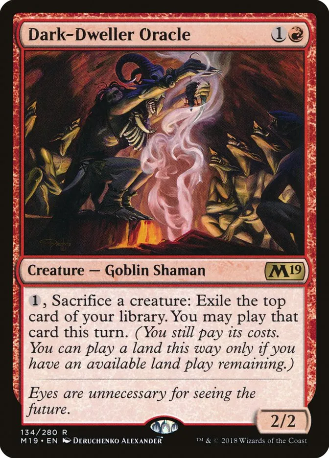 2018 Core Set 2019 Dark-Dweller Oracle #134 rare card image