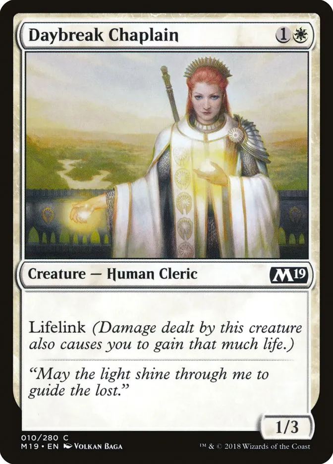 2018 Core Set 2019 Daybreak Chaplain common #10 common card image