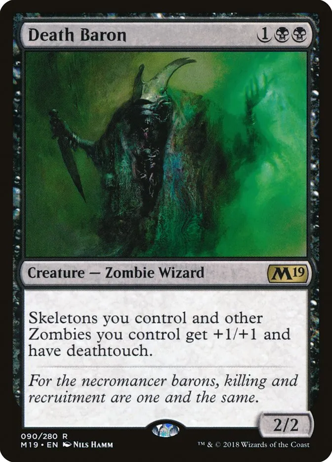 2018 Core Set 2019 Death Baron #90 rare card image
