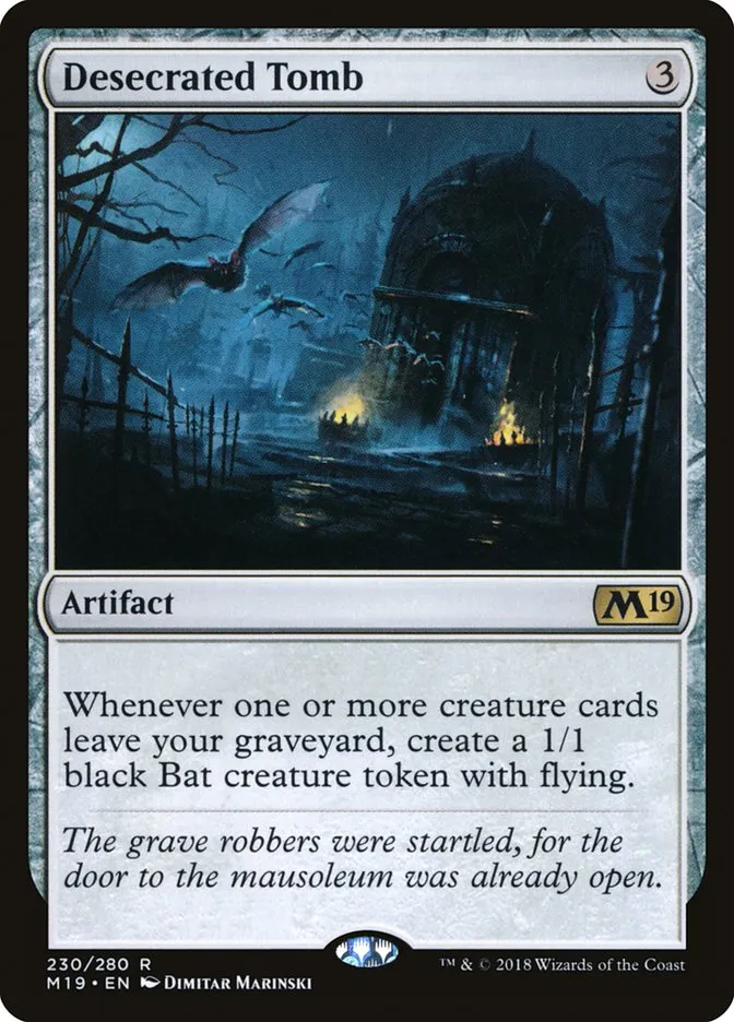 2018 Core Set 2019 Desecrated Tomb #230 rare card image