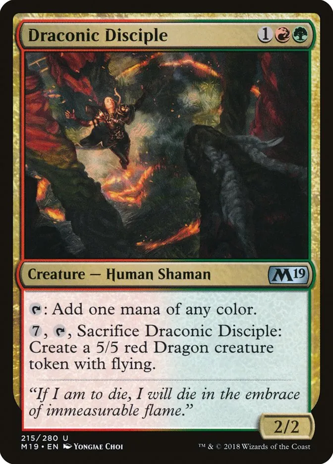 2018 Core Set 2019 Draconic Disciple uncommon #215 uncommon card image