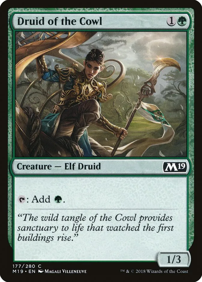 2018 Core Set 2019 Druid of the Cowl #177 common card image