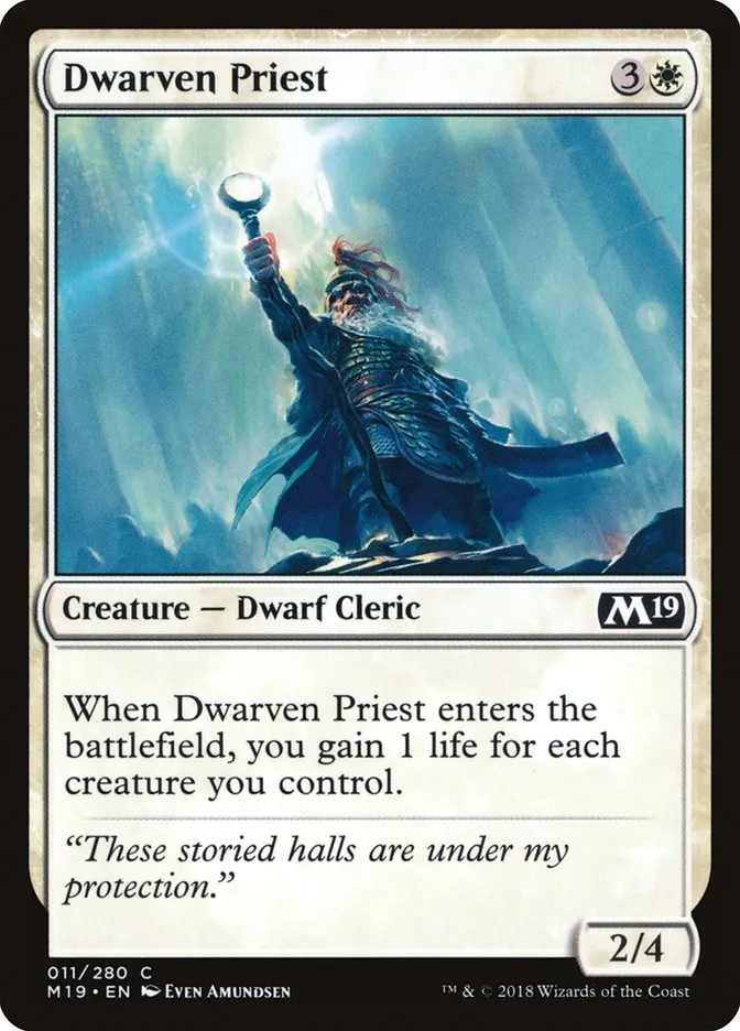 2018 Core Set 2019 Dwarven Priest common #11 common card image