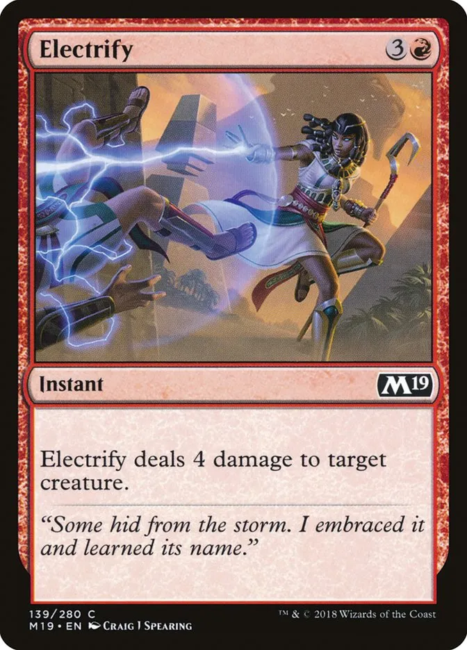 2018 Core Set 2019 Electrify common #139 common card image