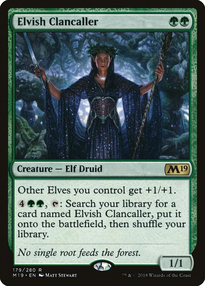 2018 Core Set 2019 Elvish Clancaller #179 rare card image
