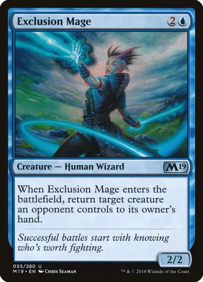 2018 Core Set 2019 Exclusion Mage uncommon #55 uncommon card image