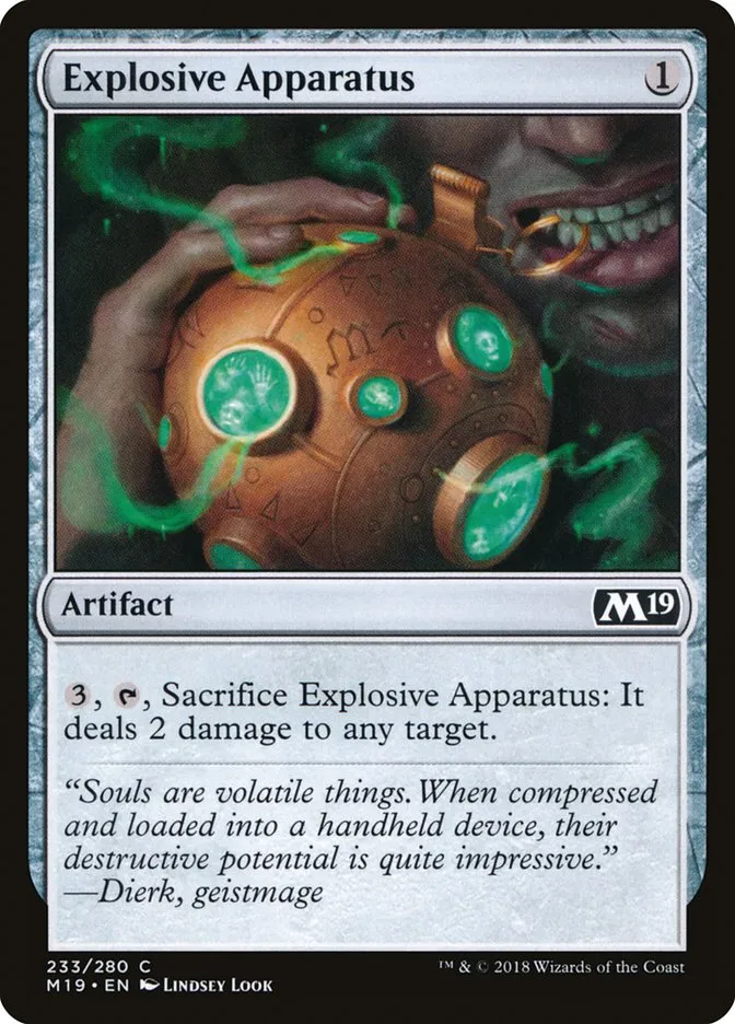 2018 Core Set 2019 Explosive Apparatus common #233 common card image