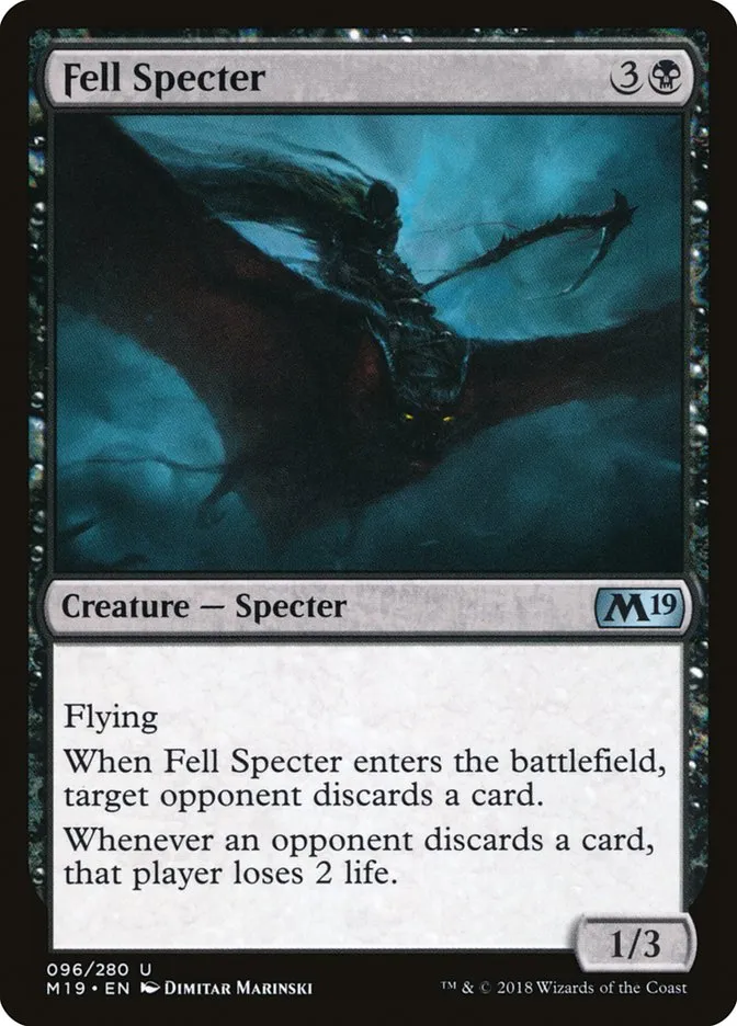 2018 Core Set 2019 Fell Specter #96 uncommon card image