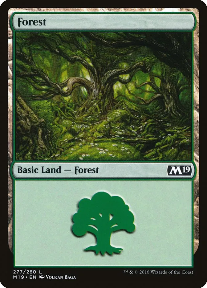 2018 Core Set 2019 Forest common #277 common card image