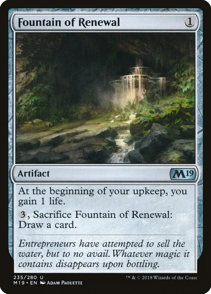 2018 Core Set 2019 Fountain of Renewal #235 uncommon card image