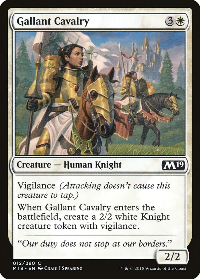 2018 Core Set 2019 Gallant Cavalry common #12 common card image