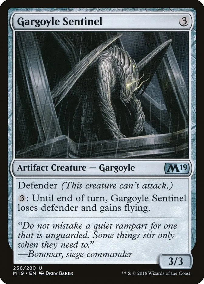 2018 Core Set 2019 Gargoyle Sentinel uncommon #236 uncommon card image