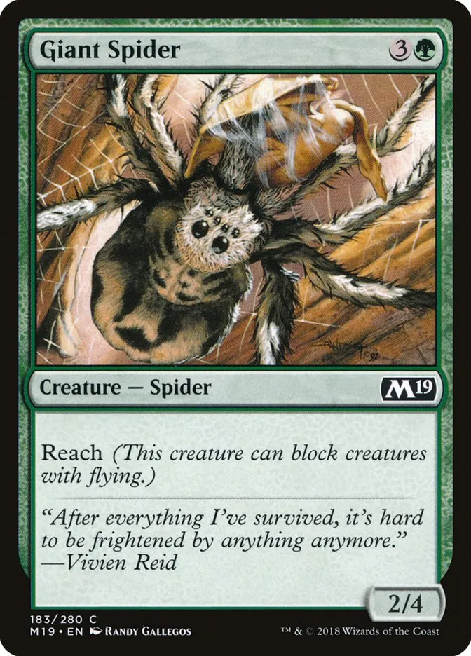 2018 Core Set 2019 Giant Spider common #183 common card image