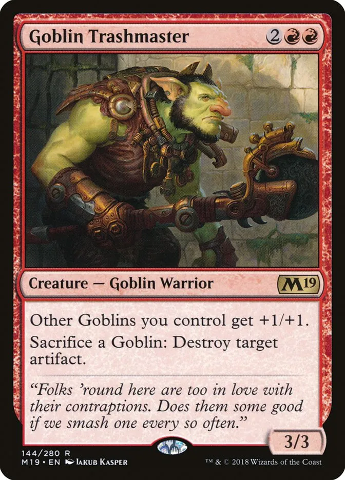 2018 Core Set 2019 Goblin Trashmaster rare #144 rare card image