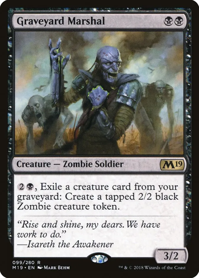 2018 Core Set 2019 Graveyard Marshal rare #99 rare card image