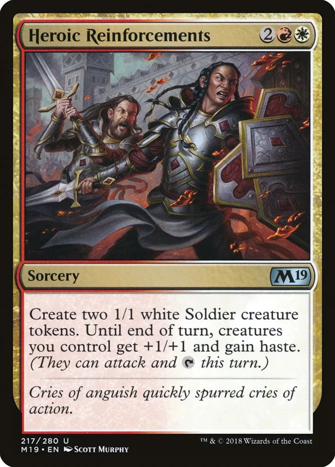 2018 Core Set 2019 Heroic Reinforcements uncommon #217 uncommon card image