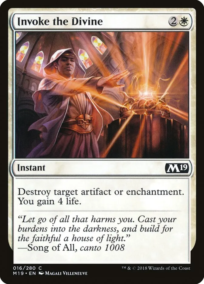 2018 Core Set 2019 Invoke the Divine common #16 common card image
