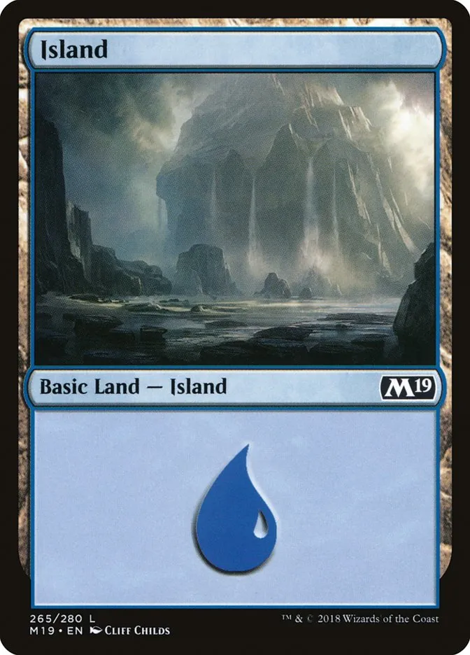 2018 Core Set 2019 Island common #265 common card image