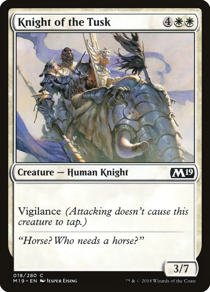 2018 Core Set 2019 Knight of the Tusk #18 common card image