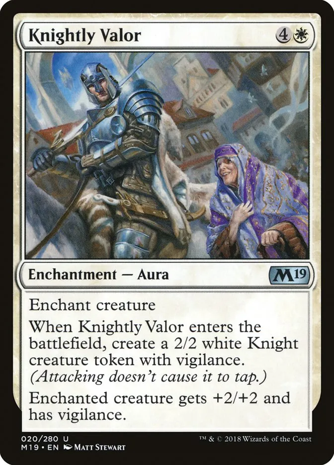 2018 Core Set 2019 Knightly Valor uncommon #20 uncommon card image