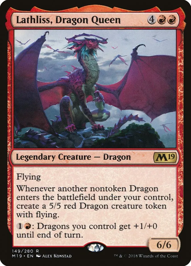 2018 Core Set 2019 Lathliss, Dragon Queen #149 rare card image