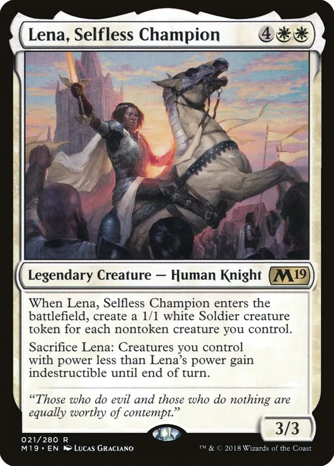 2018 Core Set 2019 Lena, Selfless Champion #21 rare card image