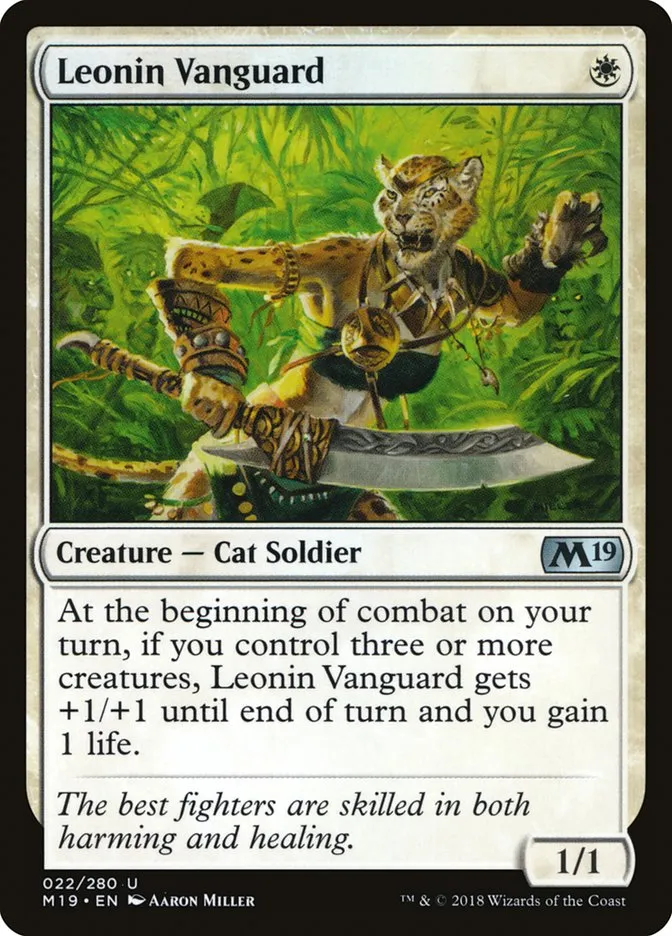 2018 Core Set 2019 Leonin Vanguard uncommon #22 uncommon card image