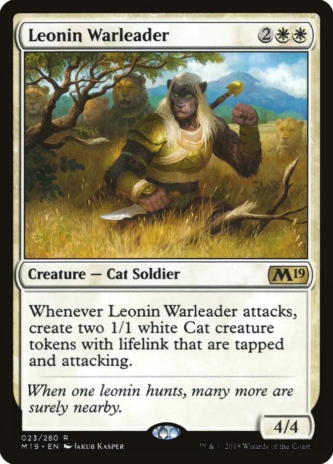 2018 Core Set 2019 Leonin Warleader #23 rare card image