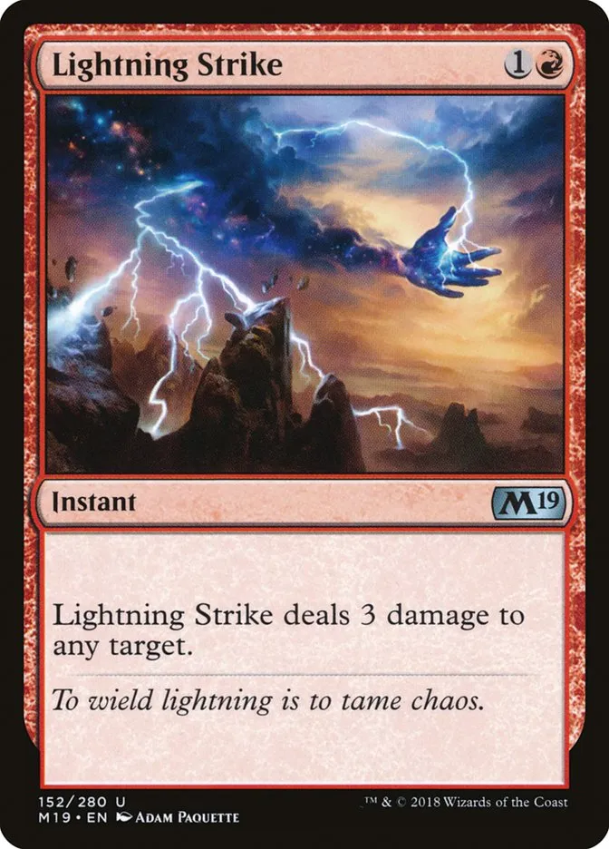 2018 Core Set 2019 Lightning Strike uncommon #152 uncommon card image